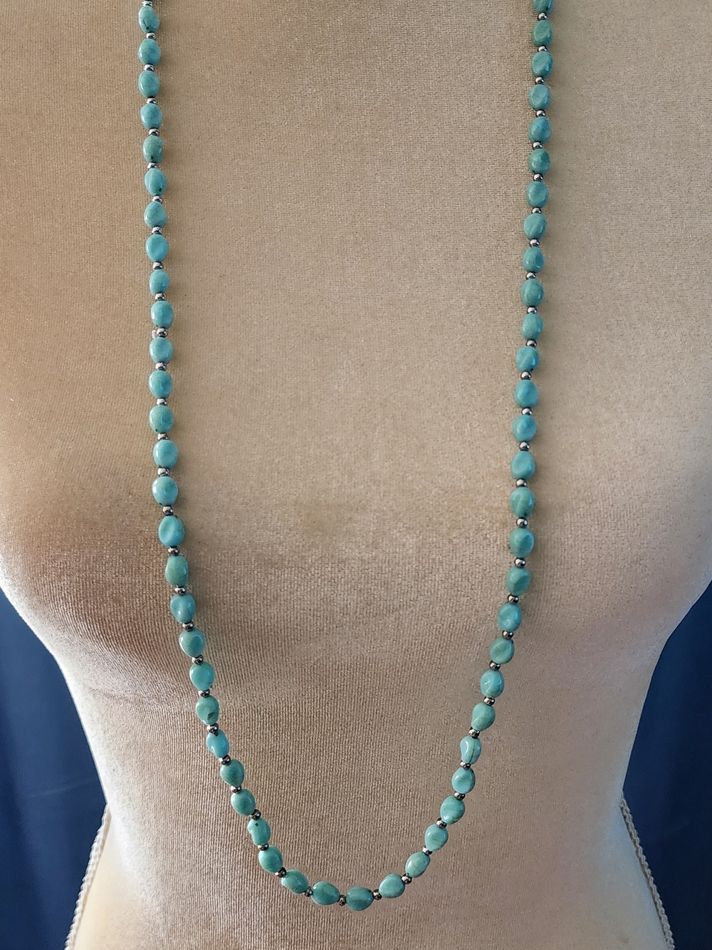 Turquoise Beaded Long Necklace - Women Jewelry